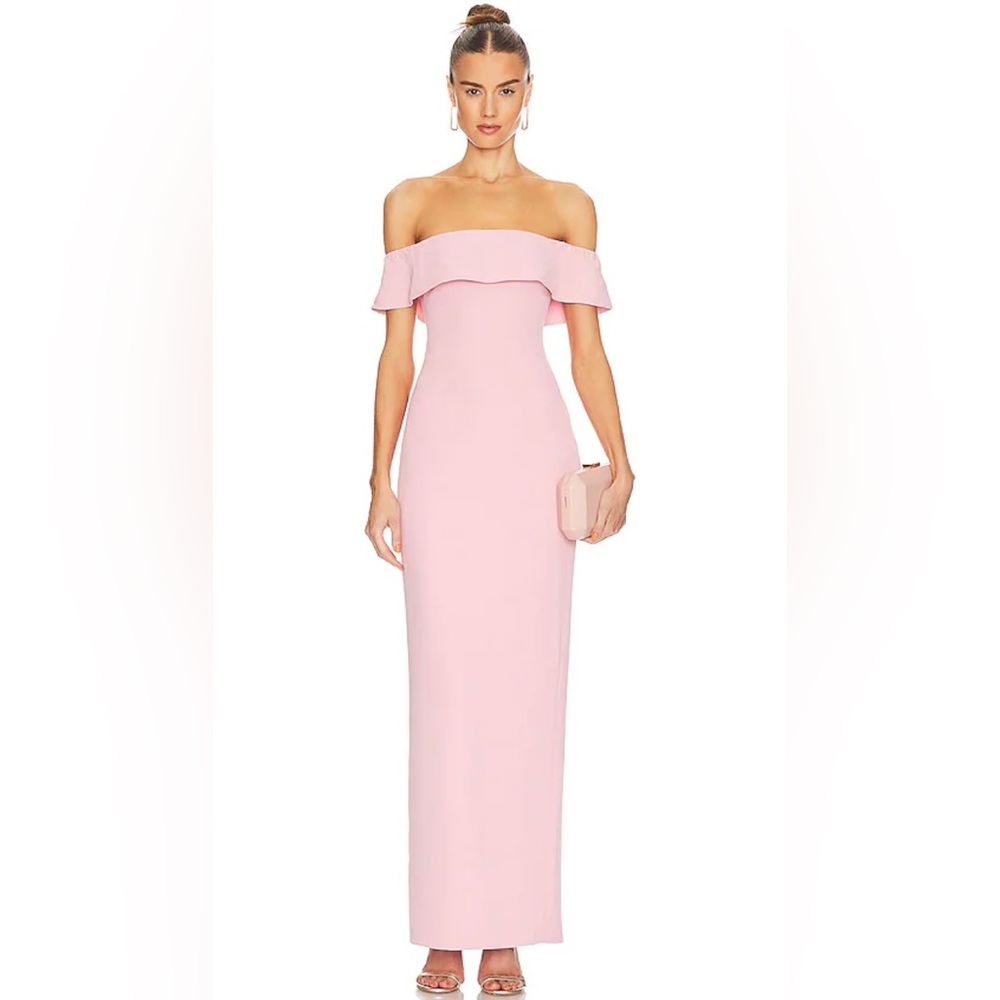 Lovers + Friends GALLERIA GOWN IN ROSE PINK Large NWT